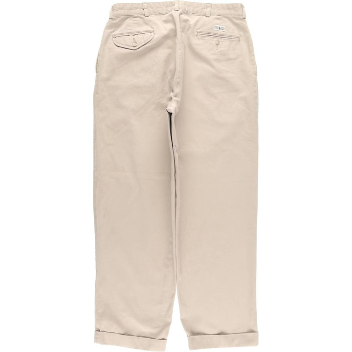 Ralph Lauren Polo Ralph Lauren Two-pleat Chino Pants for Men, W34 equivalent cotton Beige type Vintage Second Hand