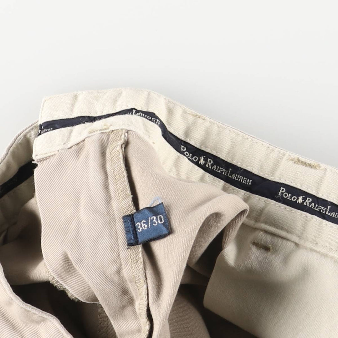 Ralph Lauren Polo Ralph Lauren Two-pleat Chino Pants for Men, W34 equivalent cotton Beige type Vintage Second Hand