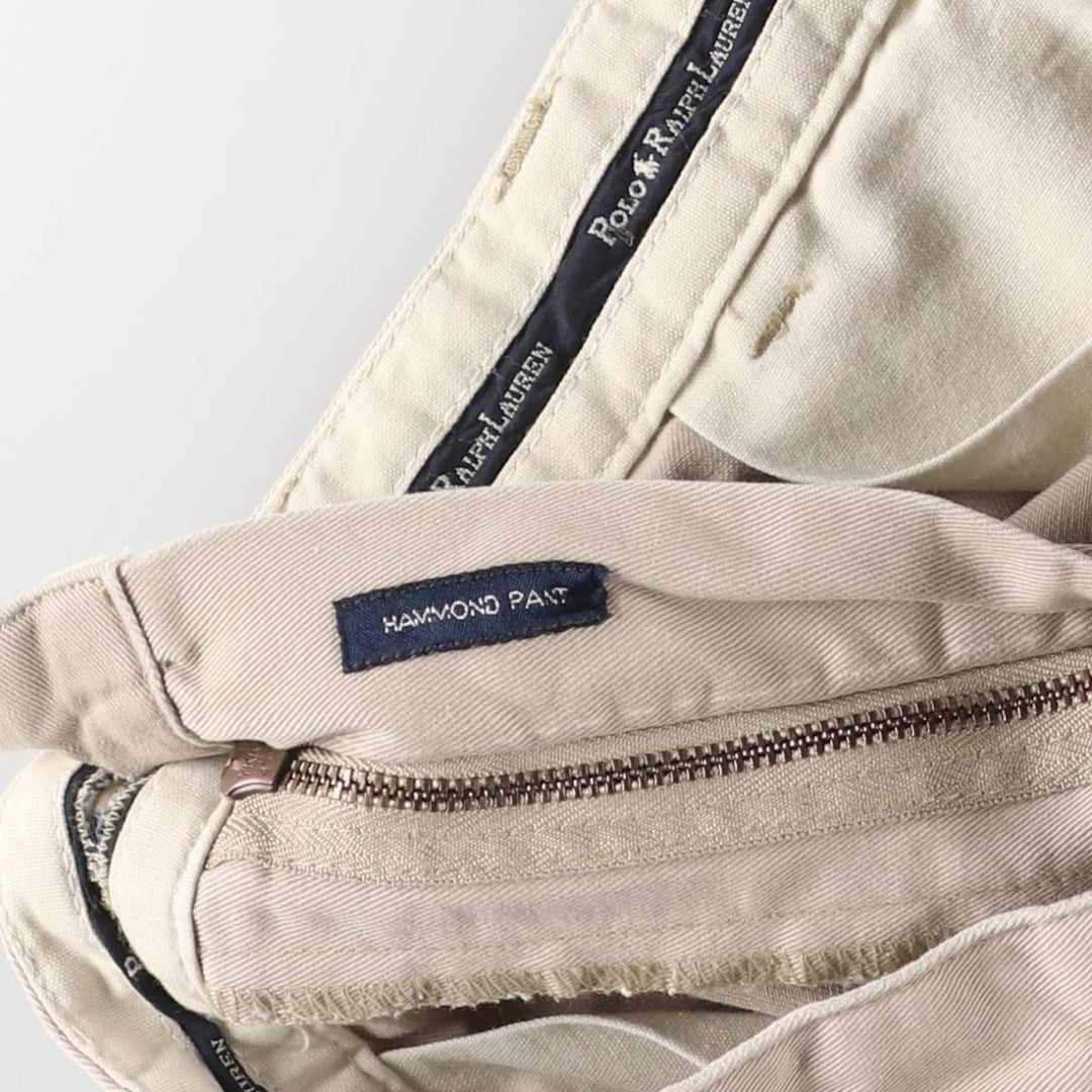 Ralph Lauren Polo Ralph Lauren Two-pleat Chino Pants for Men, W34 equivalent cotton Beige type Vintage Second Hand