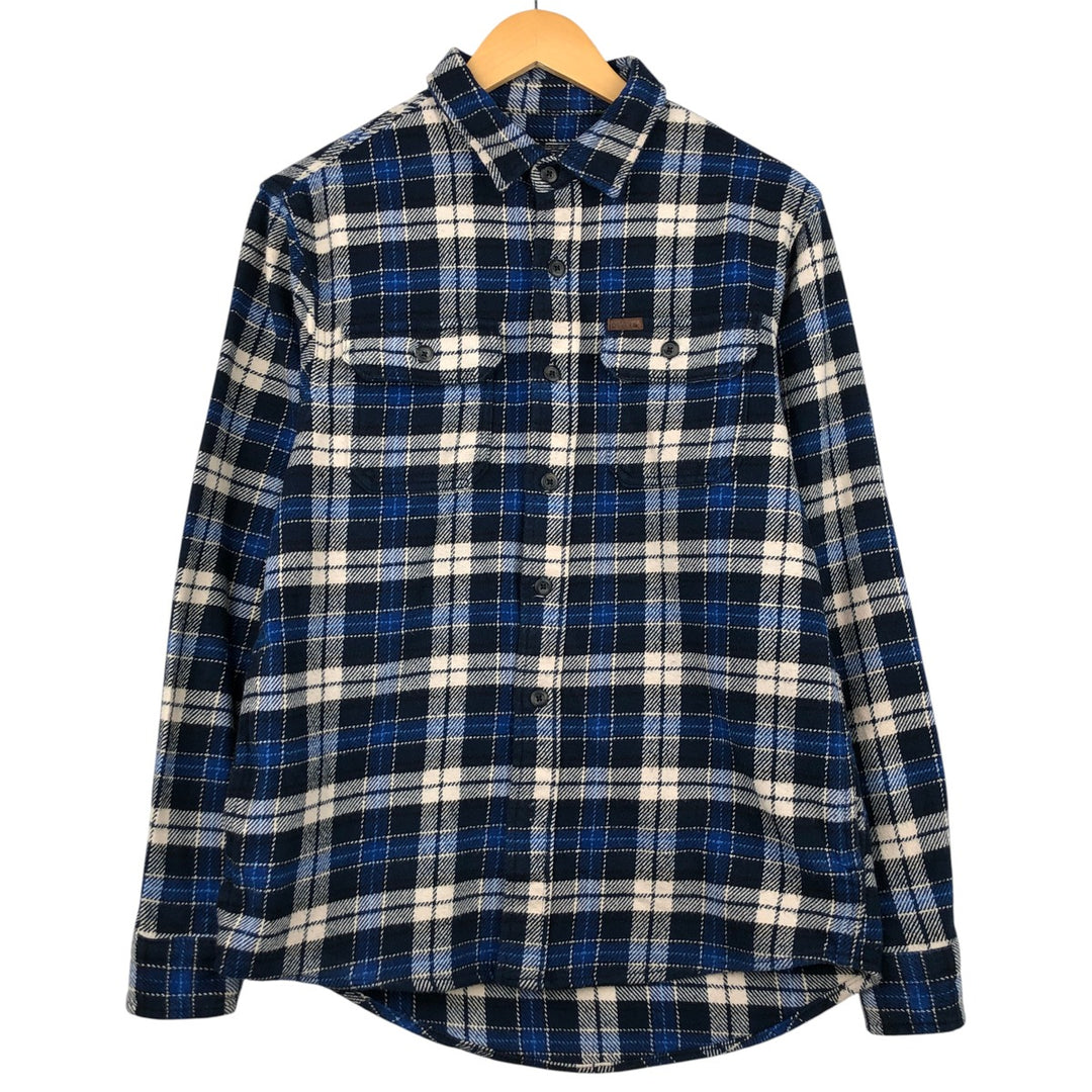 Orvis Classic Collection Long Sleeve Heavy Flannel Check Shirt, Men's Size Small cotton blue type Vintage Second Hand
