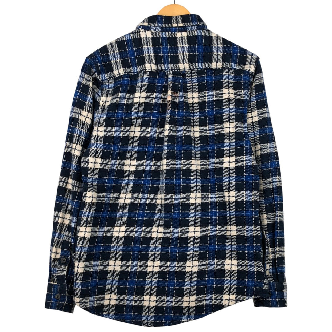 Orvis Classic Collection Long Sleeve Heavy Flannel Check Shirt, Men's Size Small cotton blue type Vintage Second Hand