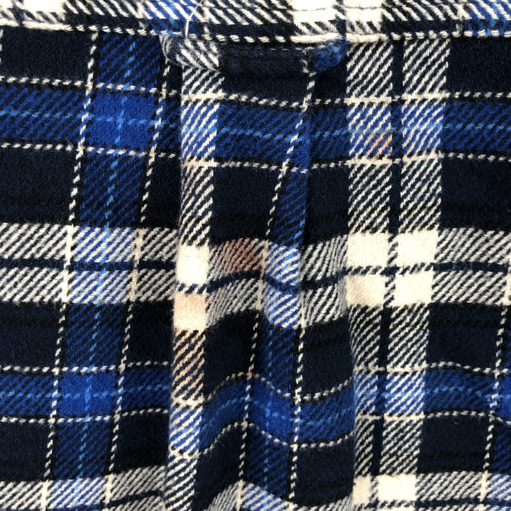 Orvis Classic Collection Long Sleeve Heavy Flannel Check Shirt, Men's Size Small cotton blue type Vintage Second Hand