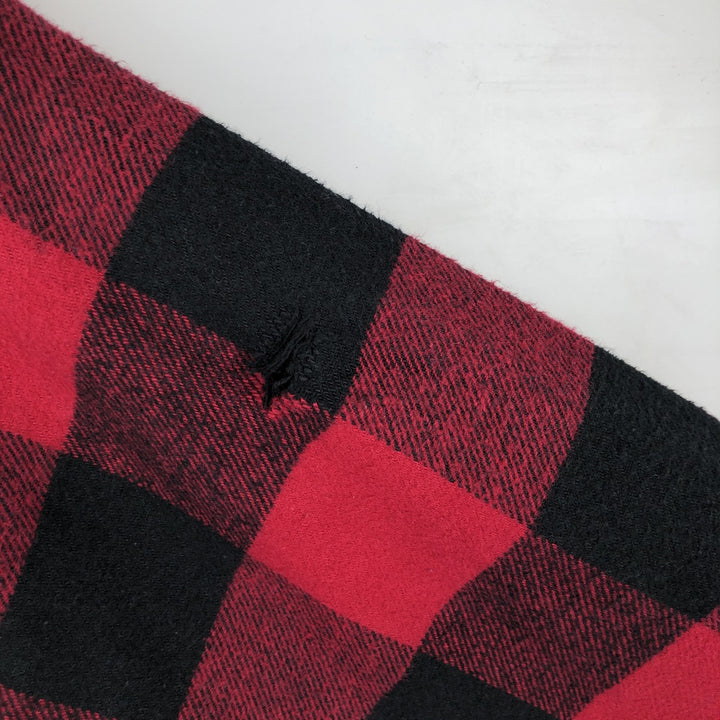 FIELD AND STREAM Buffalo Check Long Sleeve Heavy Flannel Check Shirt Men's XL cotton wine-red Vintage Second Hand