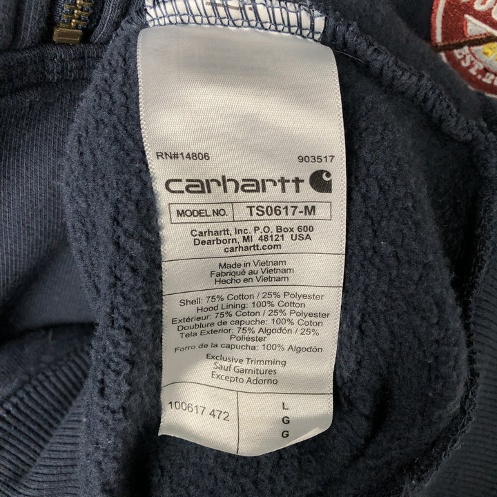 Carhartt Loose Fit Half-Zip Hoodie, Men's Size L cotton navy blue type Vintage Second Hand