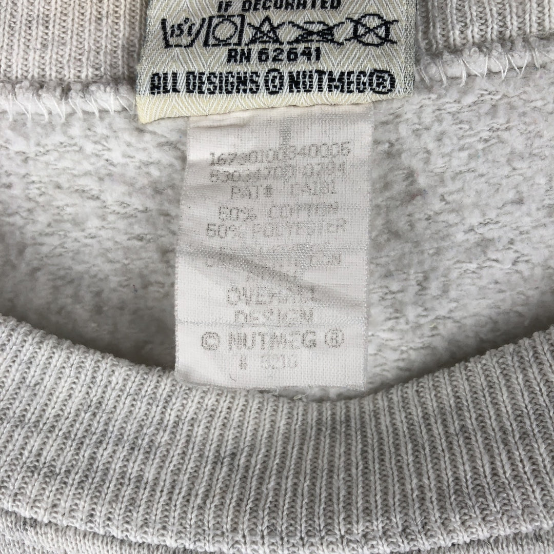 Vintage 90'S Nutmeg print sweatshirt, made in the USA, size L, men's cotton gray type Vintage Second Hand
