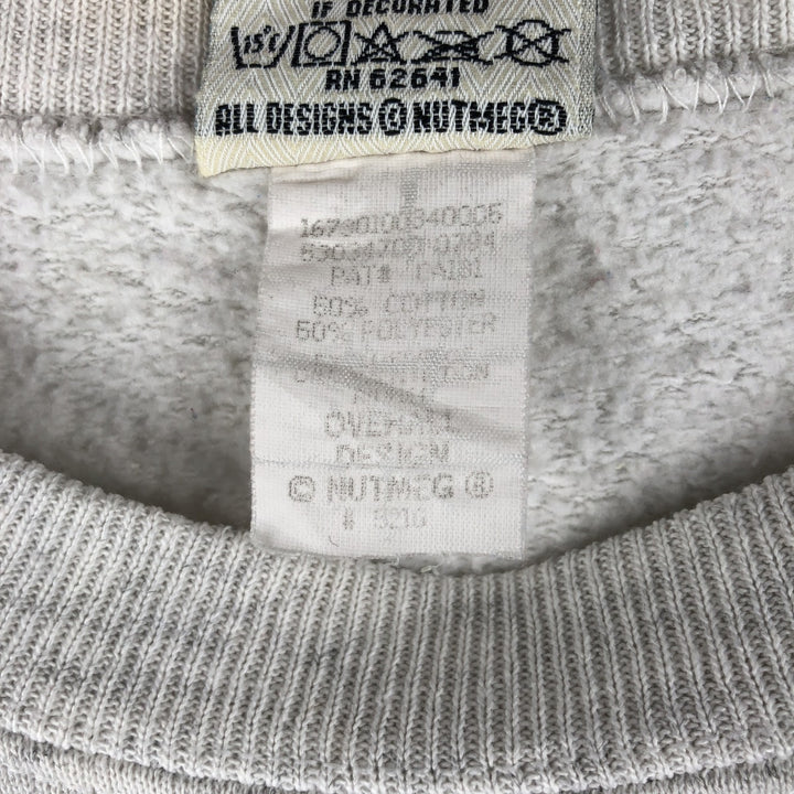Vintage 90'S Nutmeg print sweatshirt, made in the USA, size L, men's cotton gray type Vintage Second Hand