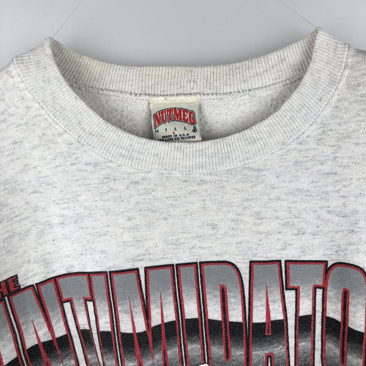 Vintage 90'S Nutmeg print sweatshirt, made in the USA, size L, men's cotton gray type Vintage Second Hand