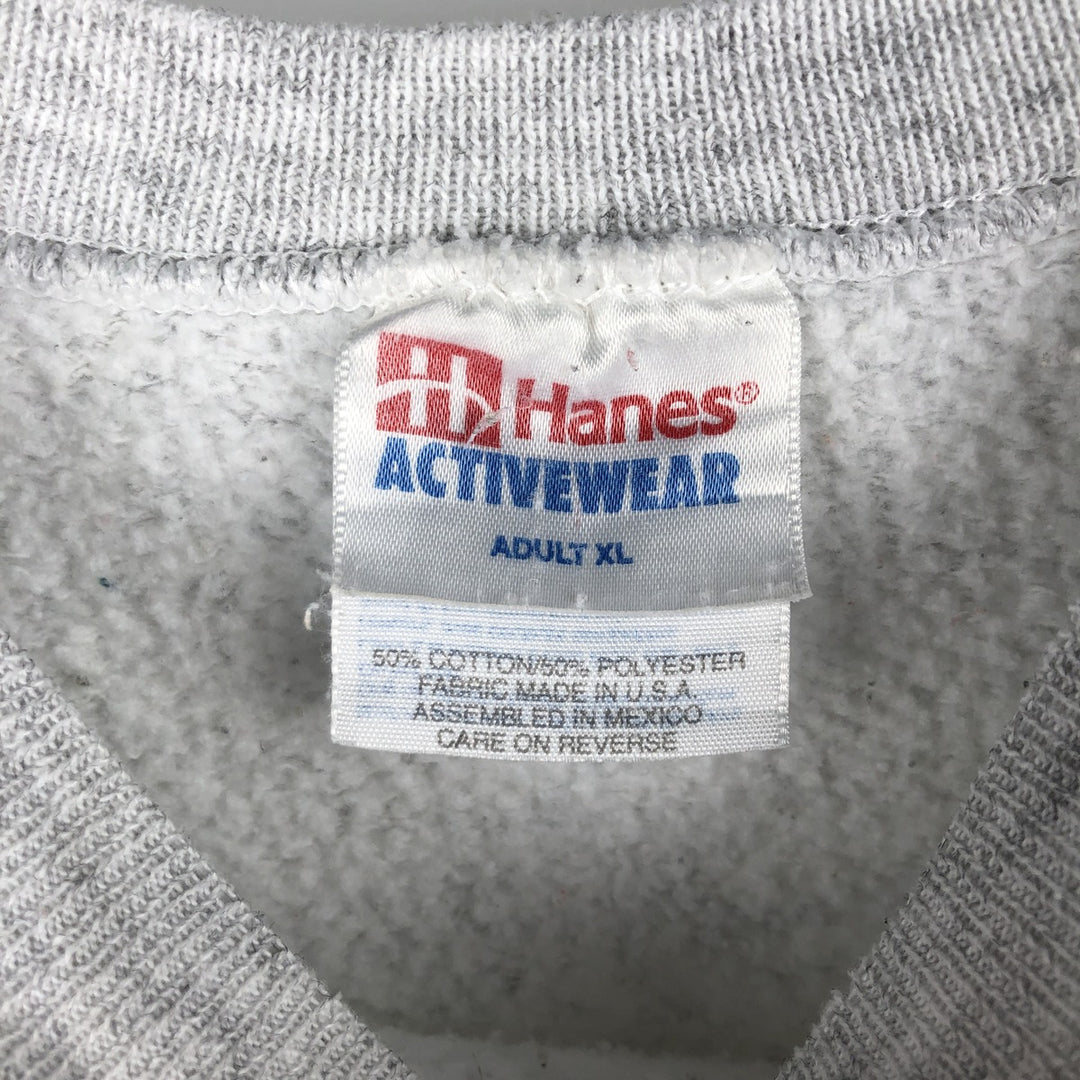 90s-00'S Hanes Printed Sweatshirt, Men's Size XL cotton gray type Vintage Second Hand
