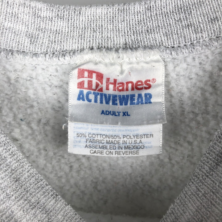 90s-00'S Hanes Printed Sweatshirt, Men's Size XL cotton gray type Vintage Second Hand