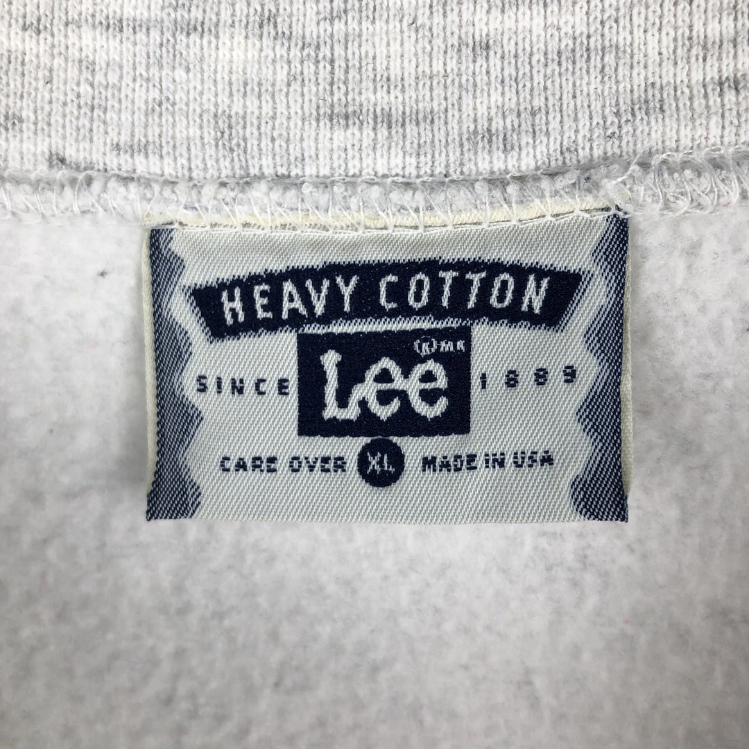 Vintage 90'S Lee Heavy Weight Cotton Blend College Sweatshirt, Made in USA, Men's Size XL cotton gray type Vintage Second Hand