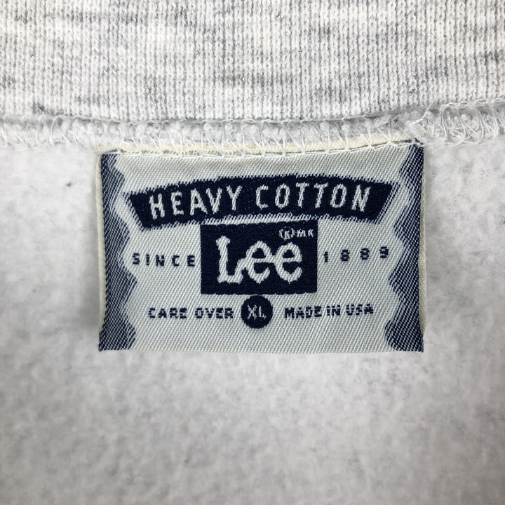 Vintage 90'S Lee Heavy Weight Cotton Blend College Sweatshirt, Made in USA, Men's Size XL cotton gray type Vintage Second Hand