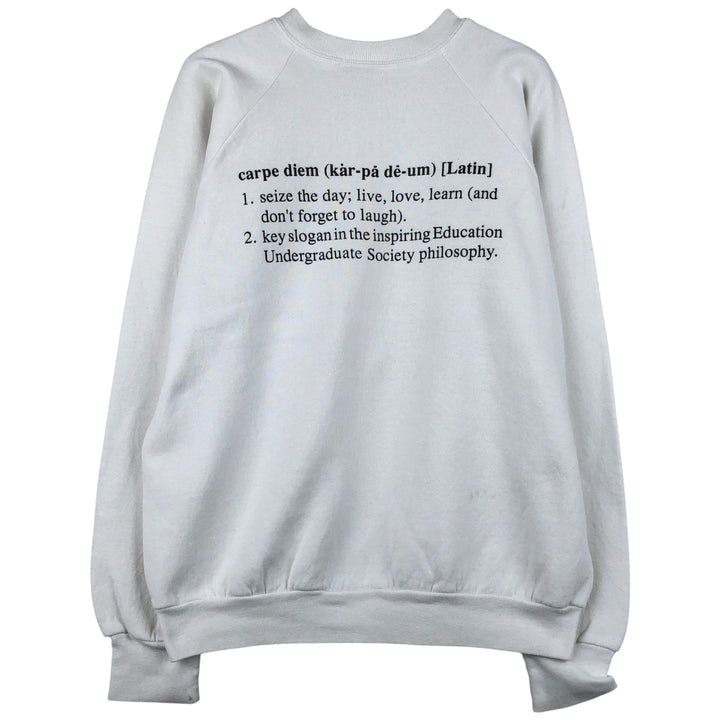Vintage 90'S Fruit of the Loom college sweatshirt, made in Canada, size L, men's cotton white type Vintage Second Hand