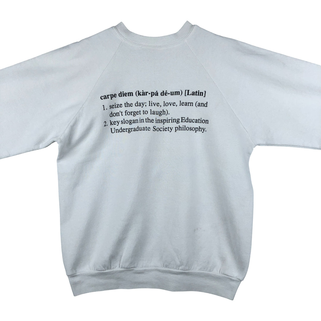 Vintage 90'S Fruit of the Loom college sweatshirt, made in Canada, size L, men's cotton white type Vintage Second Hand