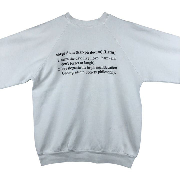 Vintage 90'S Fruit of the Loom college sweatshirt, made in Canada, size L, men's cotton white type Vintage Second Hand