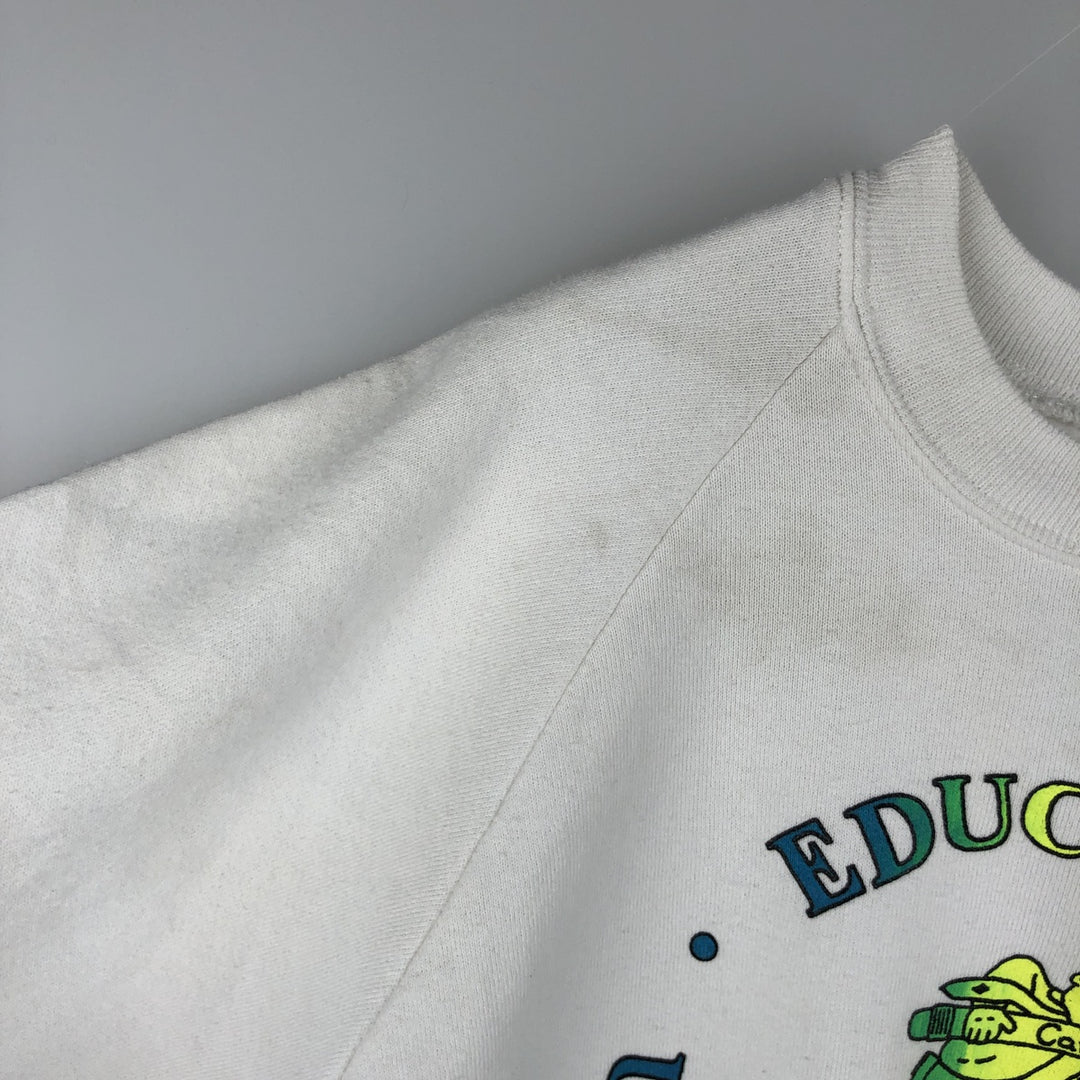 Vintage 90'S Fruit of the Loom college sweatshirt, made in Canada, size L, men's cotton white type Vintage Second Hand