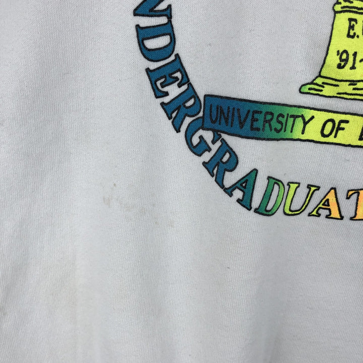 Vintage 90'S Fruit of the Loom college sweatshirt, made in Canada, size L, men's cotton white type Vintage Second Hand