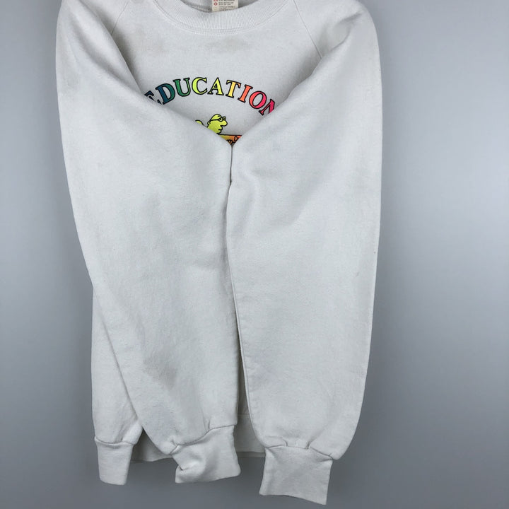 Vintage 90'S Fruit of the Loom college sweatshirt, made in Canada, size L, men's cotton white type Vintage Second Hand