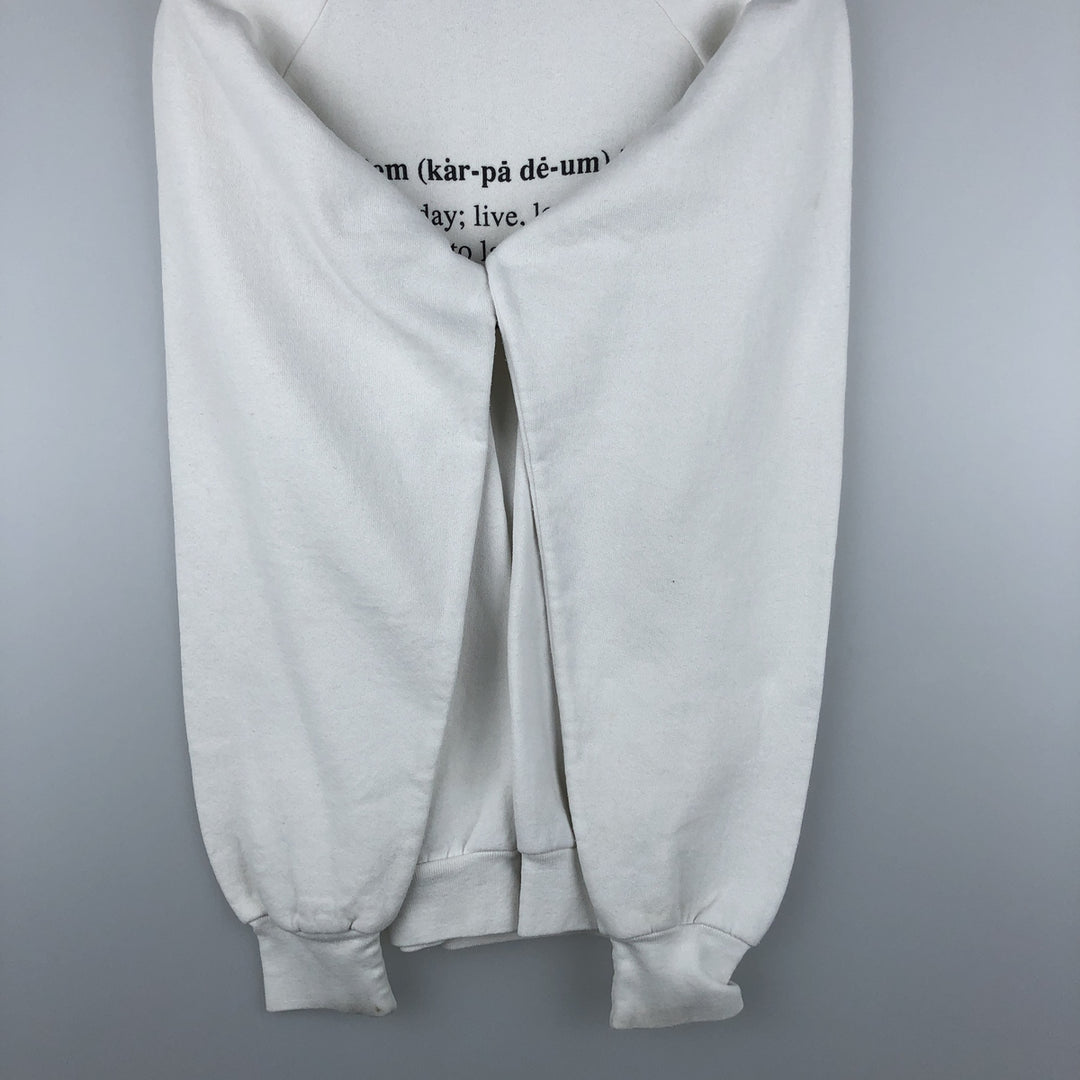 Vintage 90'S Fruit of the Loom college sweatshirt, made in Canada, size L, men's cotton white type Vintage Second Hand