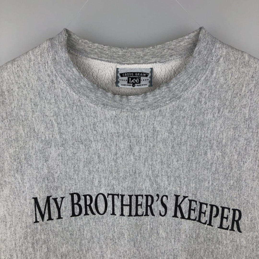 Vintage 90'S Lee printed sweatshirt, made in the USA, men's size XXL cotton gray type Vintage Second Hand