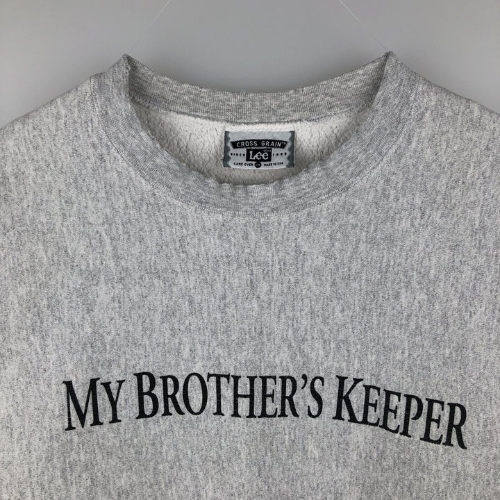 Vintage 90'S Lee printed sweatshirt, made in the USA, men's size XXL cotton gray type Vintage Second Hand