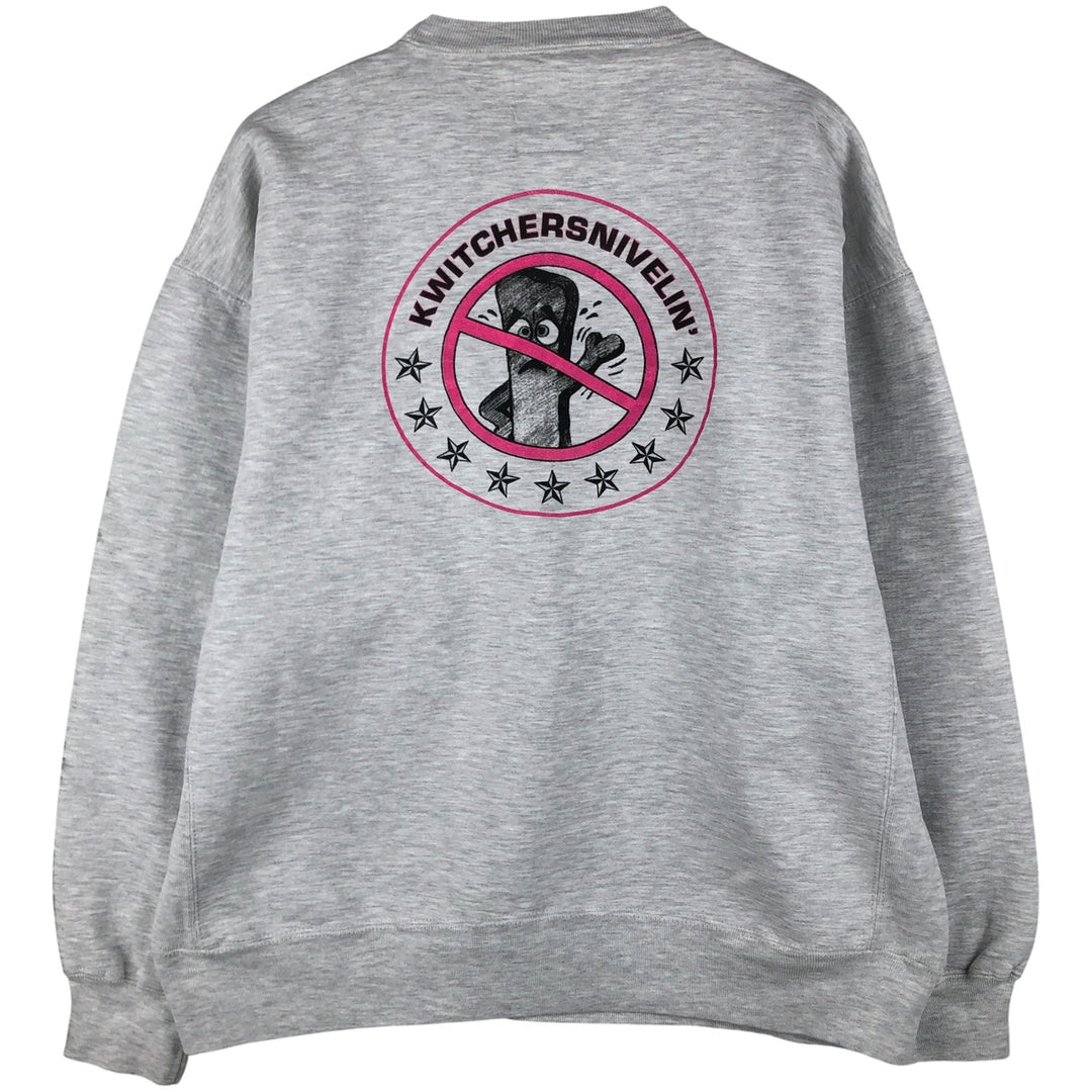 Vintage 90'S Russell PRO COTTON printed sweatshirt, Made in USA, Men's XL cotton gray type Vintage Second Hand
