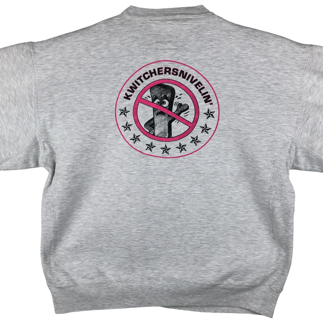 Vintage 90'S Russell PRO COTTON printed sweatshirt, Made in USA, Men's XL cotton gray type Vintage Second Hand