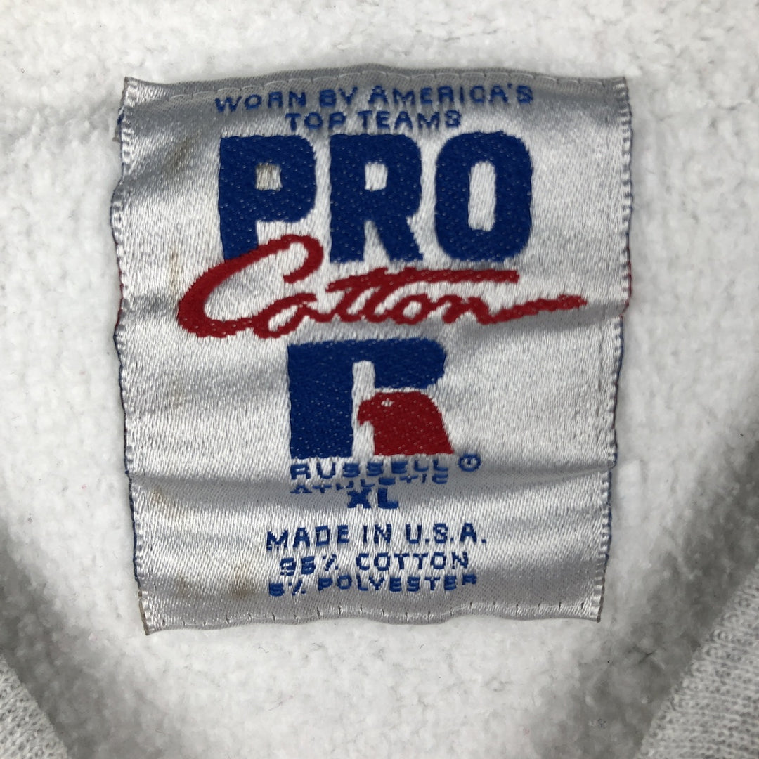 Vintage 90'S Russell PRO COTTON printed sweatshirt, Made in USA, Men's XL cotton gray type Vintage Second Hand