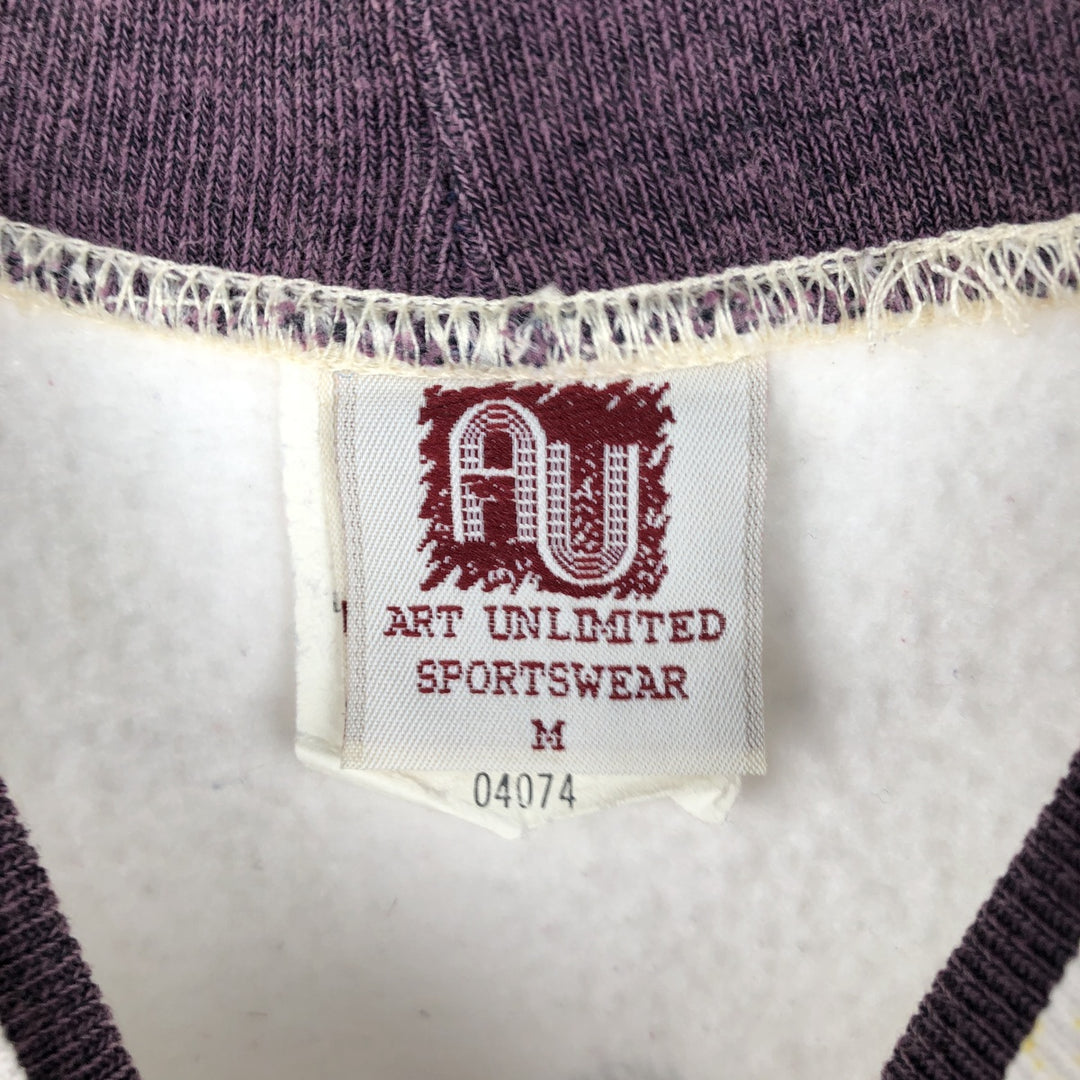 90'S Art Unlimited Sportswear all-over print sweatshirt, USA made, men's size M, vintage cotton white type Vintage Second Hand