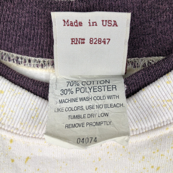 90'S Art Unlimited Sportswear all-over print sweatshirt, USA made, men's size M, vintage cotton white type Vintage Second Hand