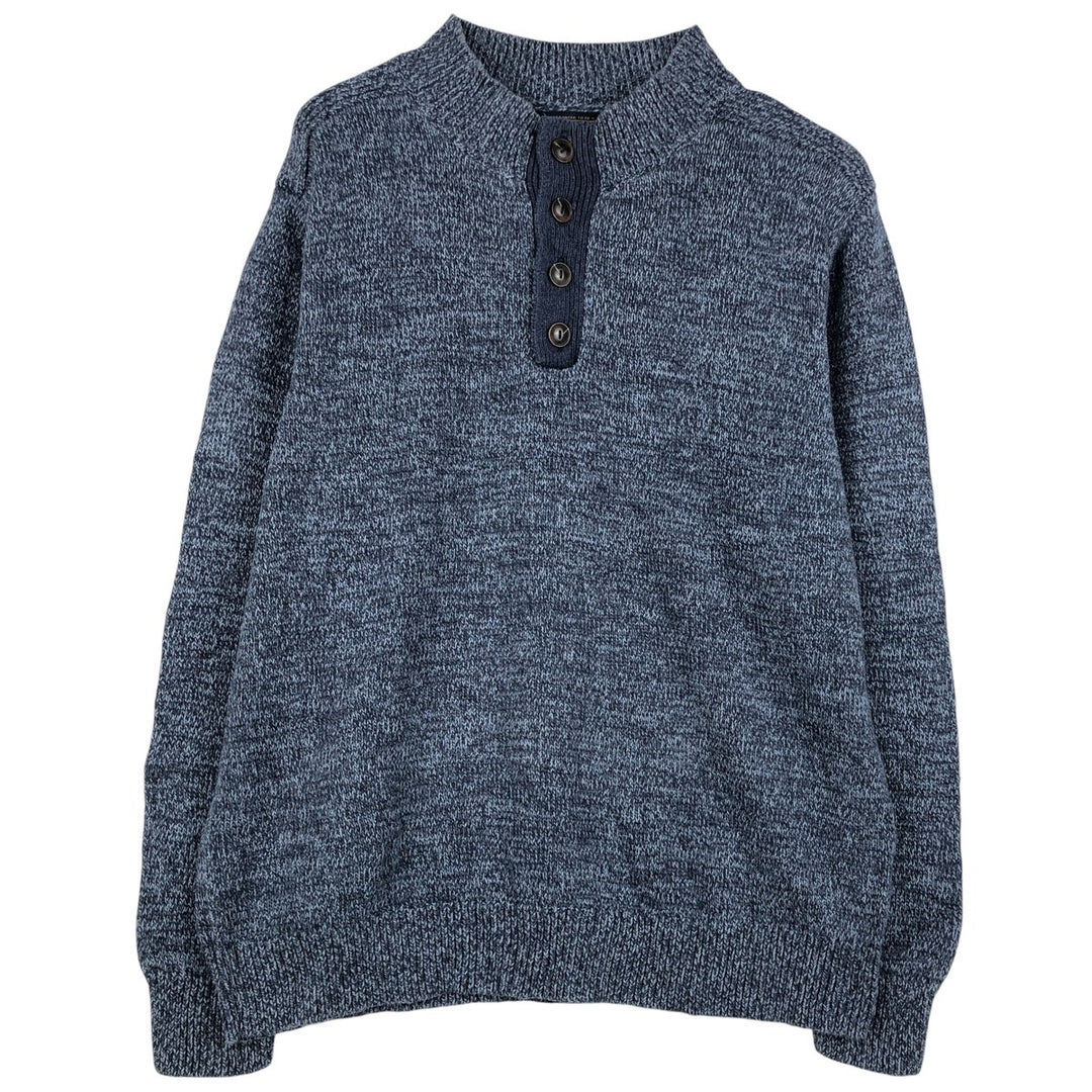Pendleton Cotton Knit Half-Button Sweater, Men's Size M cotton Charcoal Vintage Second Hand