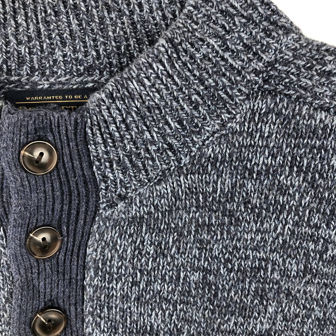 Pendleton Cotton Knit Half-Button Sweater, Men's Size M cotton Charcoal Vintage Second Hand