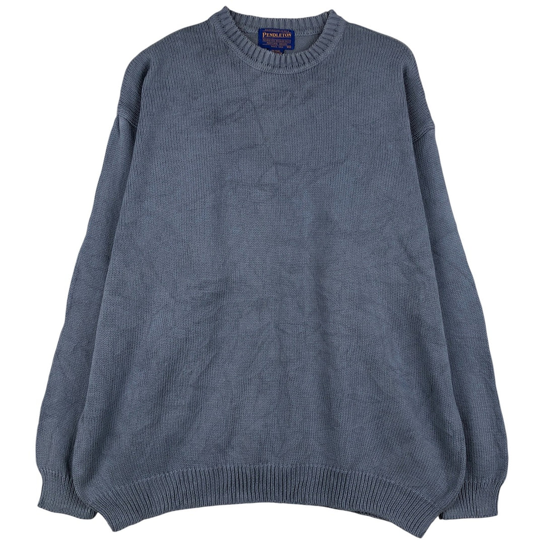Pendleton Cotton Knit Sweater, Men's Size XL cotton Blue type light blue Vintage Second Hand