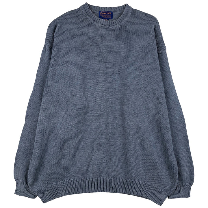 Pendleton Cotton Knit Sweater, Men's Size XL cotton Blue type light blue Vintage Second Hand