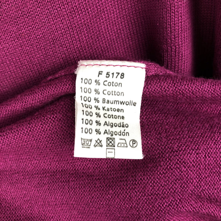 Lacoste V-neck cotton knit sweater, size 5, men's size L cotton Purple type red-purple Vintage Second Hand