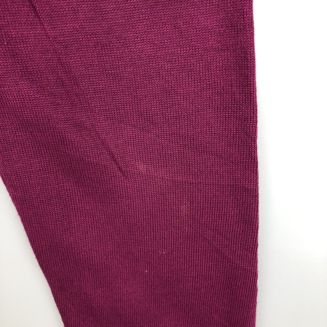 Lacoste V-neck cotton knit sweater, size 5, men's size L cotton Purple type red-purple Vintage Second Hand
