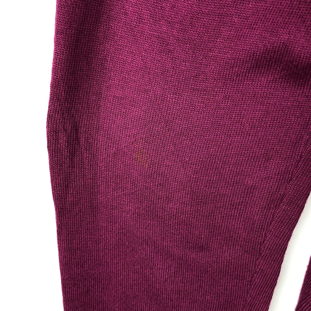 Lacoste V-neck cotton knit sweater, size 5, men's size L cotton Purple type red-purple Vintage Second Hand