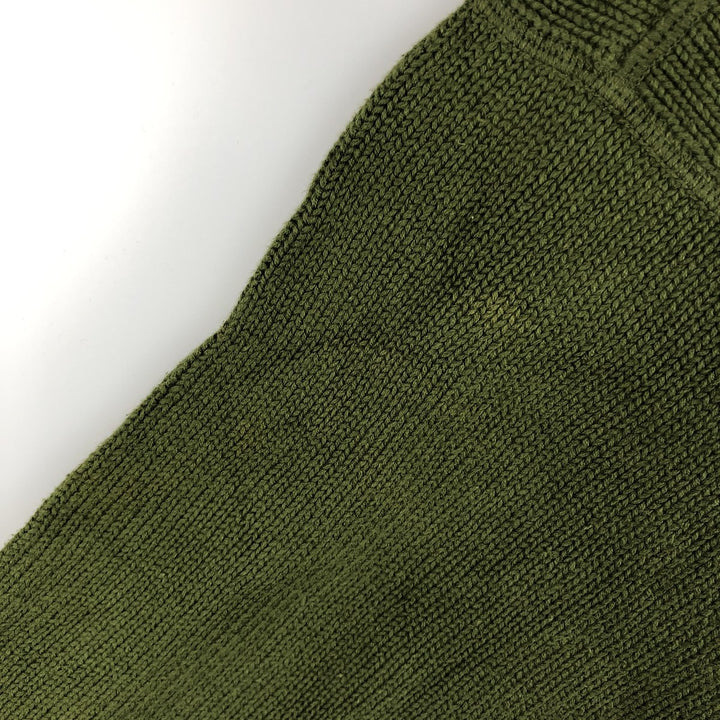 90s~ Tommy Hilfiger Cotton Knit Sweater Men's XL Vintage cotton Khaki type sage green Vintage Second Hand