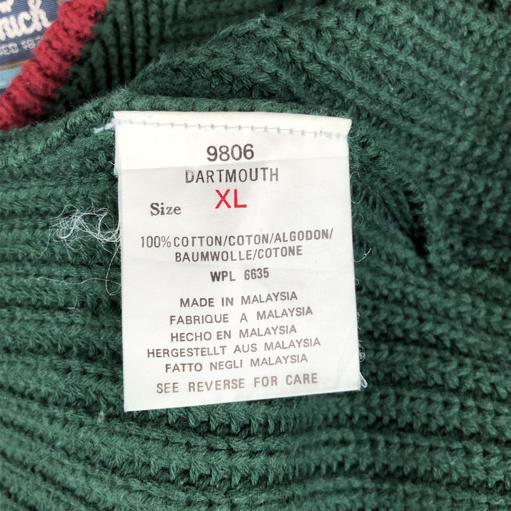 Vintage 90'S WOOLRICH ribbed cotton knit sweater, henley neck, men's size XL cotton green type Vintage Second Hand