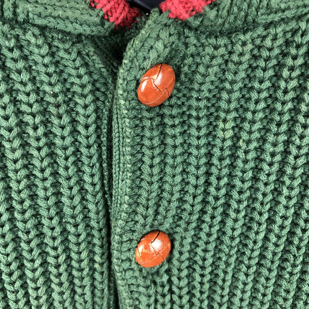 Vintage 90'S WOOLRICH ribbed cotton knit sweater, henley neck, men's size XL cotton green type Vintage Second Hand