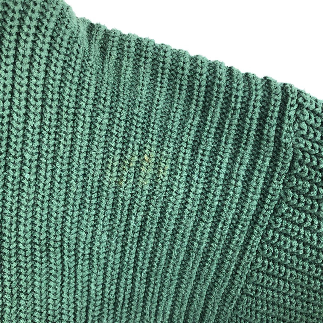 Vintage 90'S WOOLRICH ribbed cotton knit sweater, henley neck, men's size XL cotton green type Vintage Second Hand