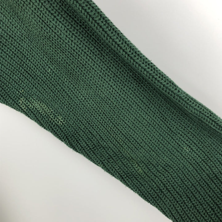 Vintage 90'S WOOLRICH ribbed cotton knit sweater, henley neck, men's size XL cotton green type Vintage Second Hand
