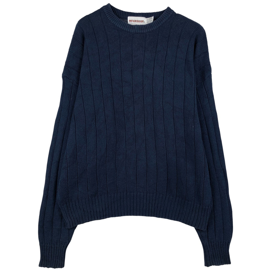Vintage 1980'S McGREGOR cotton knit sweater, men's size XL cotton navy blue type Vintage Second Hand