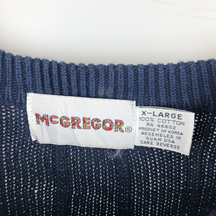 Vintage 1980'S McGREGOR cotton knit sweater, men's size XL cotton navy blue type Vintage Second Hand