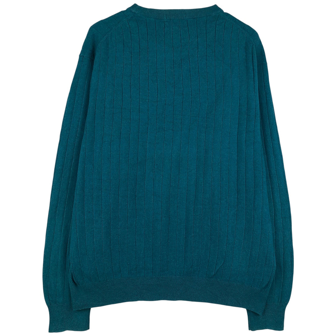 Pierre Cardin Striped Pattern Cashmere Blend Cotton Knit Sweater, Men's Size L cotton green type Vintage Second Hand
