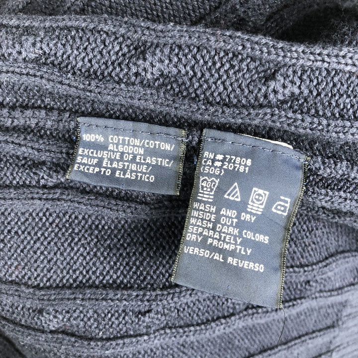 90s~ Tommy Hilfiger TOMMY HILFIGER Cable Knit Cotton Knit Sweater Men's XL Size Vintage cotton navy blue type Vintage Second Hand