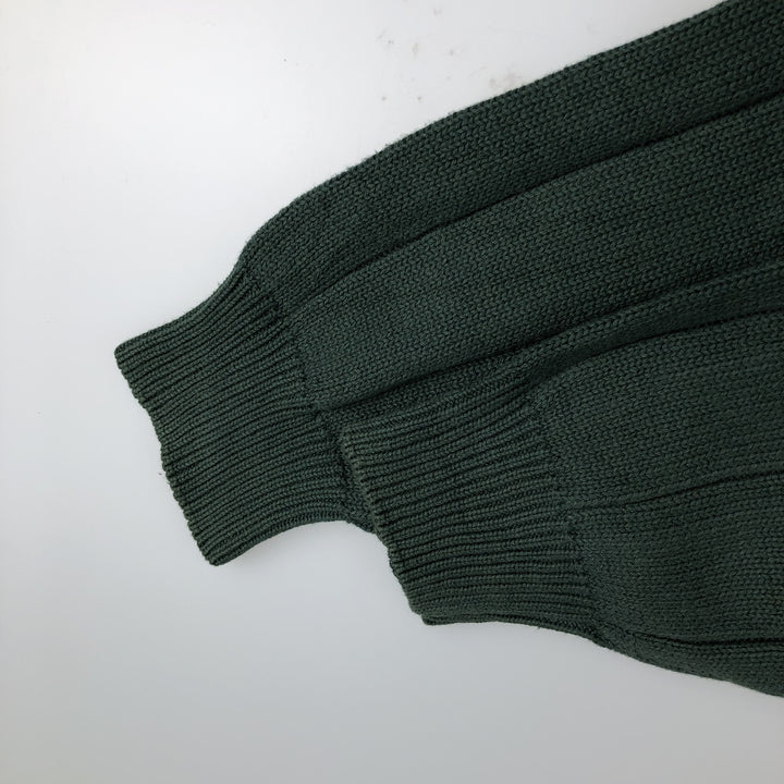 90'S Vintage Nautica V-neck cotton knit sweater, size L, men's cotton Green type dark green Vintage Second Hand