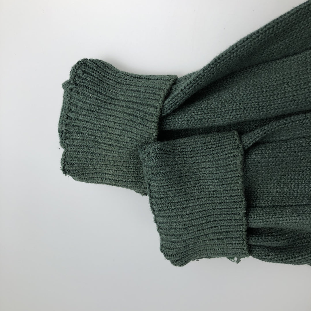 90'S Vintage Nautica V-neck cotton knit sweater, size L, men's cotton Green type dark green Vintage Second Hand