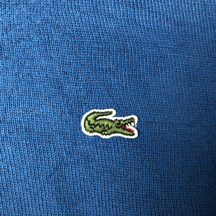 Lacoste V-neck cotton knit sweater, size 5, men's size L cotton blue type Vintage Second Hand