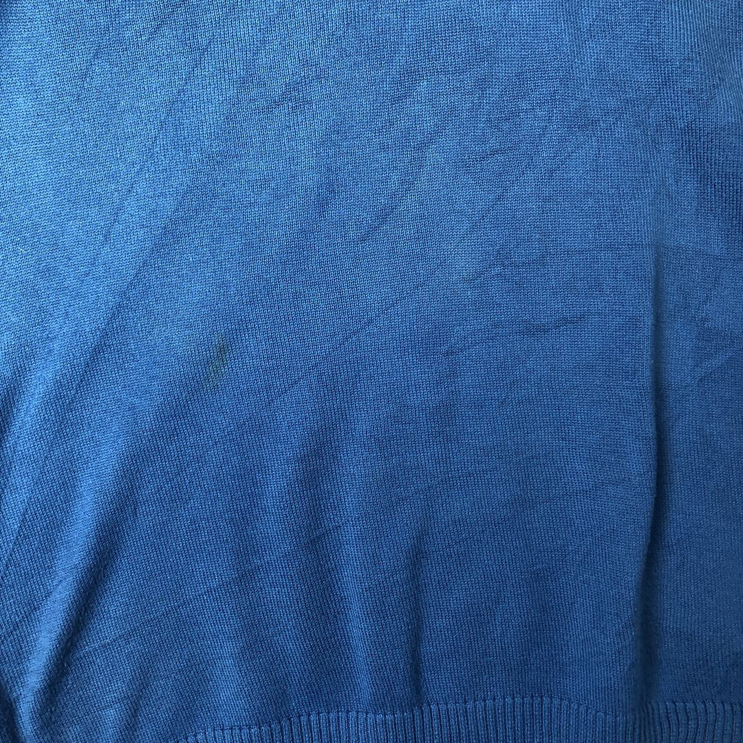 Lacoste V-neck cotton knit sweater, size 5, men's size L cotton blue type Vintage Second Hand