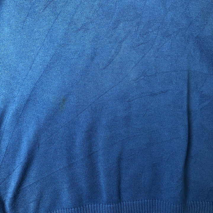 Lacoste V-neck cotton knit sweater, size 5, men's size L cotton blue type Vintage Second Hand